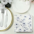 thumbnail image 2 of BalsaCircle 50 White and Blue Plain Soft 2 Ply Square Table Paper Napkins with Magnolia Flowers Print Party Events Decorations, 2 of 8