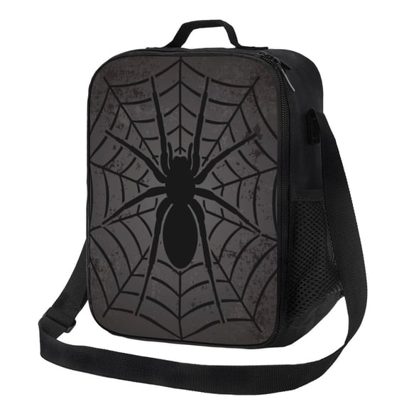 Picia Black Spider On Web 1 Lunch box Lunch bag for men women Large capacity Lunchbox Reusable Lunch bags Insulated Lunch bag Lunch box cooler