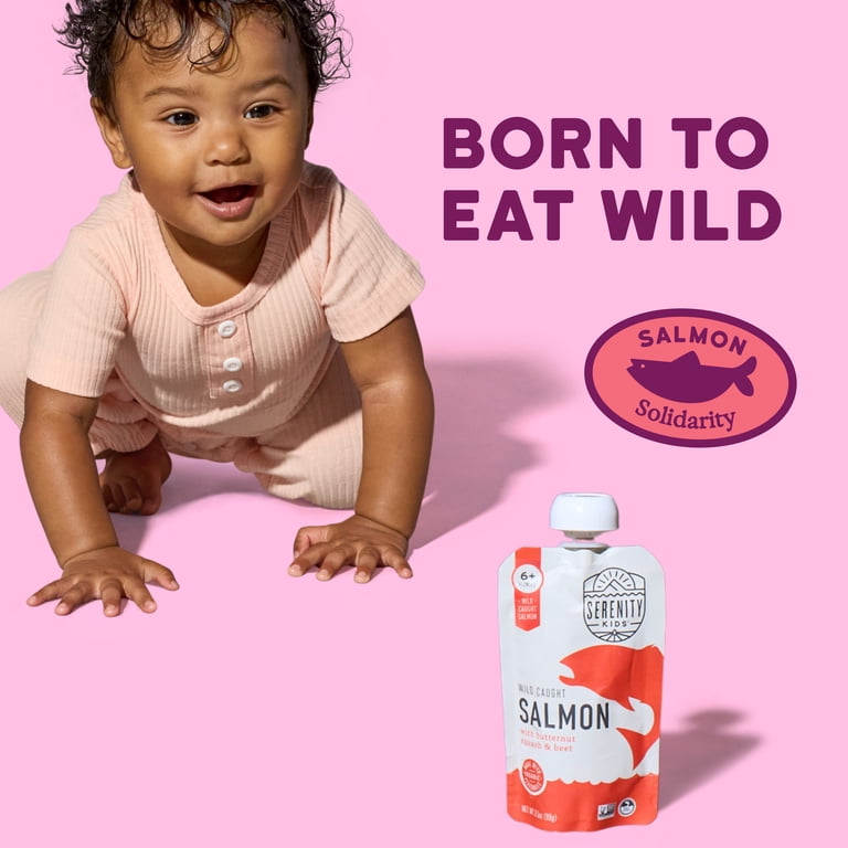 Serenity Kids Wild Caught Salmon Stage 2 Baby Food 3.5oz Pouch