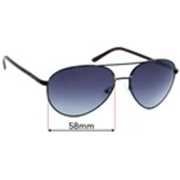 Pra-da SFx Replacement Sunglass Lenses Fits Pra-da Aviator (unknown Model) - 58mm Wide