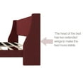 thumbnail image 5 of Miniyam Queen Size Upholstered Bed Frame with Wingback Headboard, No Box Spring Needed, Wine Red, 5 of 7