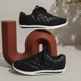 thumbnail image 4 of HEWUQI Women's Walking Running Shoes Lace up Quilting Tennis Casual Fashion Sneakers Comfortable Non Slip Work Sport Athletic Footwear Black Size 6, 4 of 6