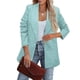 thumbnail image 1 of Chaqueta de traje para mujer, chaqueta de poliéster suave de estilo informal de Color puro de manga larga para trabajo de negocios al aire libre, 1 of 6