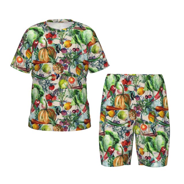 Balery Vegan1 Conjunto de Pijama Infantil de Manga Corta con Estampado – Ropa de Dormir de Algodón Suave-3X-Large