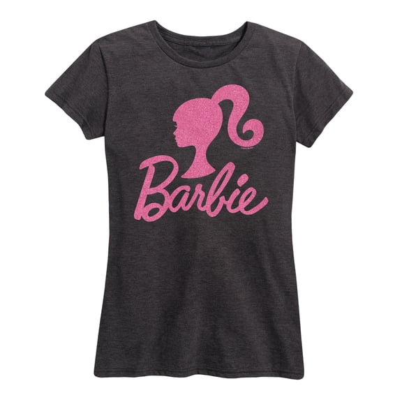 Barbie - Pink Glitter Silhuoette Logo - Women's Short Sleeve Graphic T-Shirt