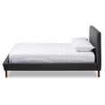 thumbnail image 3 of Baxton Studio Sinclaire Modern and Contemporary Dark Grey Fabric Upholstered Walnut-Finished Queen Sized Platform Bed, 3 of 7