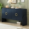 thumbnail image 4 of EUROCO 61" Longer Sideboard Buffet Cabinet, Accent  Buffet Cabinet with 4 Doors,2Adjustable Shelves and Rubber Wood Leg,Buffet Storage Cabinets Credenzas for Living Room Entryway, Navy Blue, 4 of 8