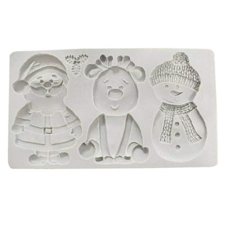 

Papaba Cake Mold Christmas Pattern Flexible Silicone Santa Resin Art Baking Mould for Bakery