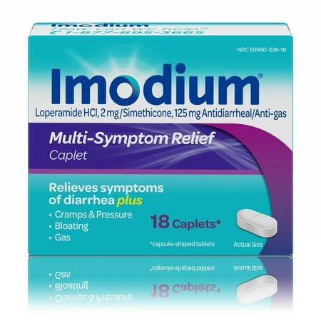 Imodium Multi-Symptom Relief Anti-Diarrheal Medicine Caplets, 18
