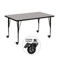 thumbnail image 2 of Flash Furniture Wren Mobile 36''W x 72''L Rectangular Grey HP Laminate Activity Table - Height Adjustable Short Legs, 2 of 3