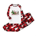 thumbnail image 3 of Odeerbi Christmas Pajamas for Family Holiday Long Sleeve Family Christmas Pajamas Matching Sets Toddler Christmas Plaid Printed Blouse Tops + Pants Sleepwear Family Matching PJs Set Red, 3 of 6