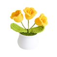 thumbnail image 4 of Abbracc Crochet Flower Mini Potted Artificial Plants for Car Dashboard Desktop Shelf Style C, 4 of 9