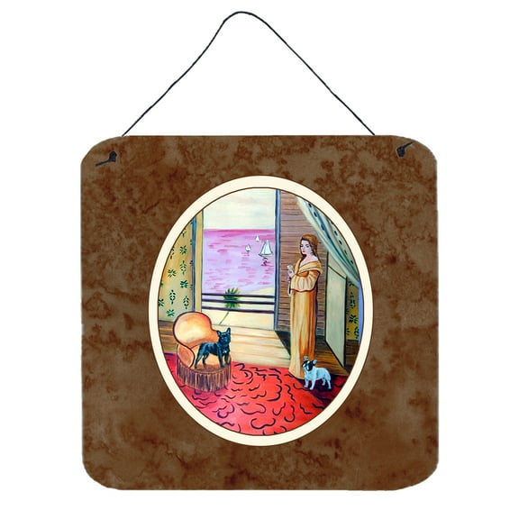 Carolines Treasures 7128DS66 French Bulldog and lady Wall or Door Hanging Prints 6x6 multicolor