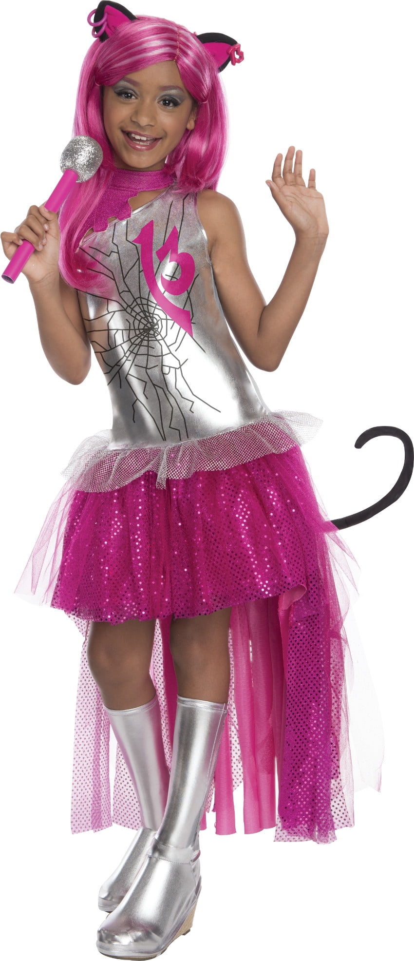 Childs Girl's Monster High Frights Camera Action Catty Noir Costume Large 12-14