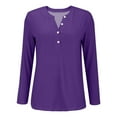 thumbnail image 7 of Womens Tops Button Long Sleeve T Shirt Round Neck Casual Tunic Top Blouses For Women, 7 of 7