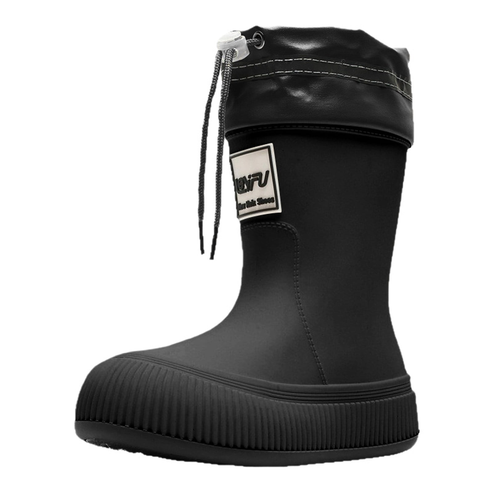 Gelikeya Rain Boots for Toddler Kids Soft and Breathable Light Up Rain Shoes Children's Footwear (Black, Size 11-12 Years)