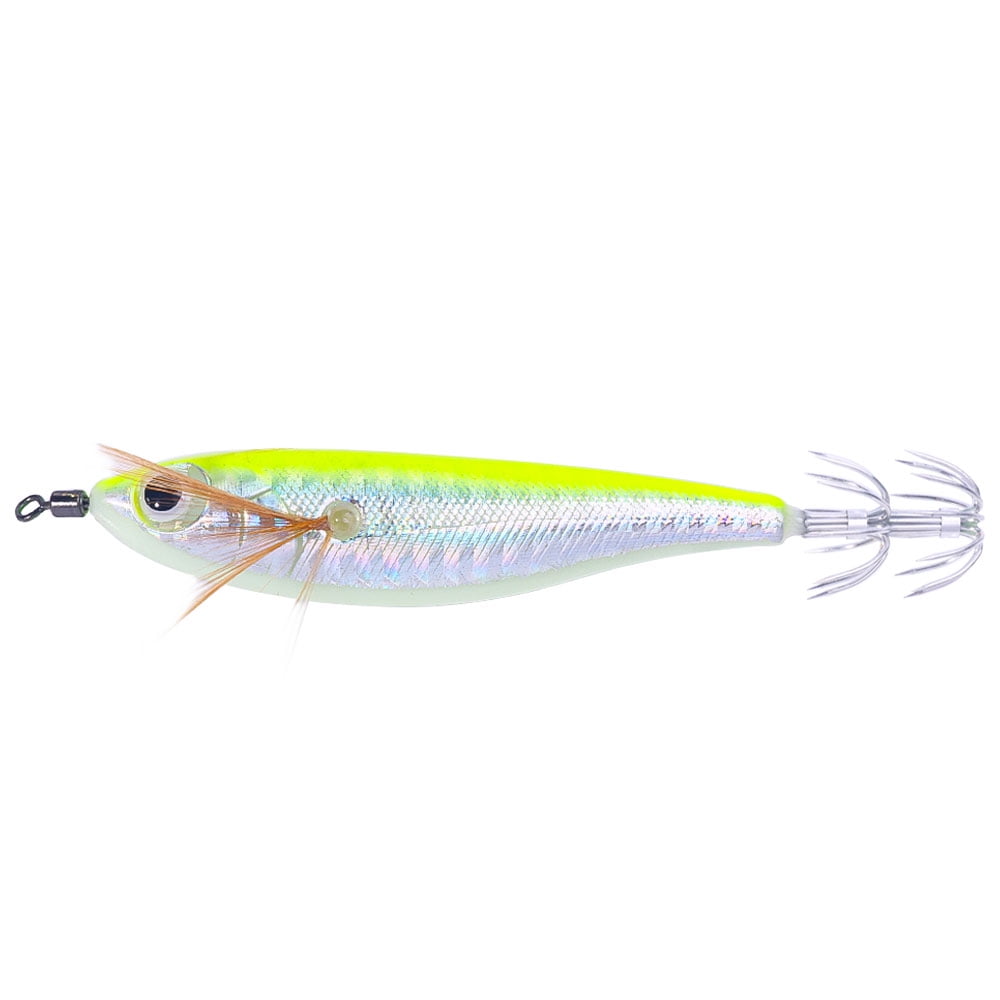 HENGJIA Squid Jig Shrimp Prawn Lures Luminous for Cuttlefish Octopus Fishing Lures 10PCS