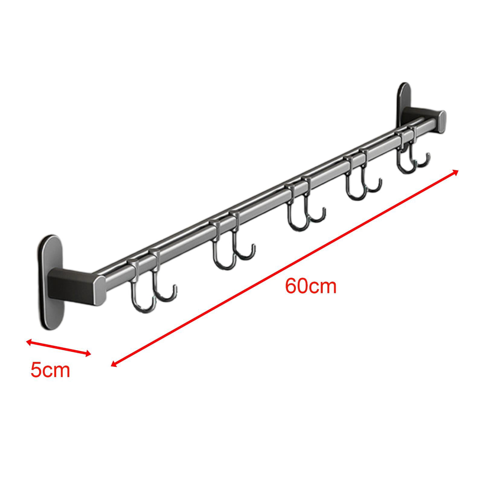 Fiocias Kitchen Utensil Rack, Kitchen Rack, Rail Rack Organizer for Hanging, Cup Holder, 6cm