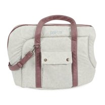 Small Pet Carrier for Small Dogs and Cats - Washable Semi-Open Pet Travel Tote Bag - Adjustable Strap Pet Carrier for Cat Travel Bag - 9.8 x 15.7 x 13 Inch - Beige-Rose
