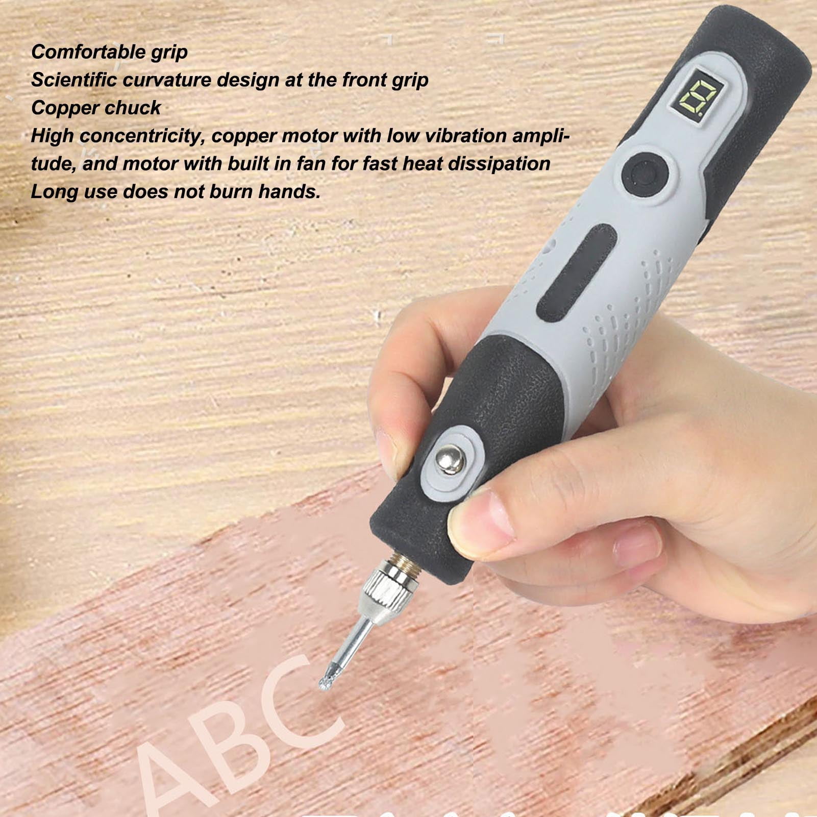 Suodoka 113Pcs Mini Rotary Tool Multifunctional Handheld Portable Engraving Pen Set for Jadestone Wood Metal 5V (7.87 inches / 20 cm)