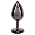 thumbnail image 2 of CalExotics Jewel Black Diamond Heart Glass Anal Plug, Large, Black, 2 of 7
