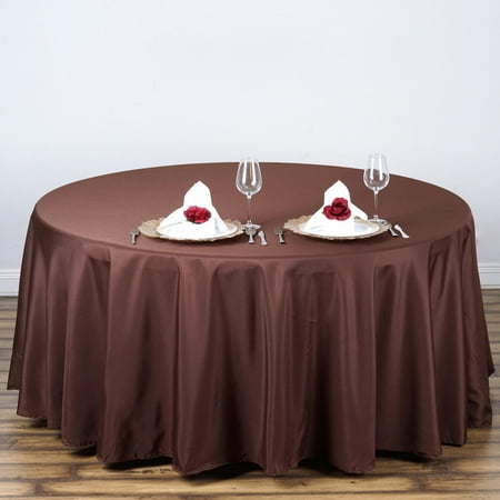 

BalsaCircle 108 Round Polyester Tablecloth Wedding Table Linens Chocolate Brown