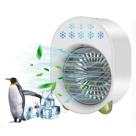 

Portable Air Conditioner Fan Vinmall Mini Fan Mist with 3 Wind Speed 7 LED Night Lights Cool Mist Fan with Humidifiers