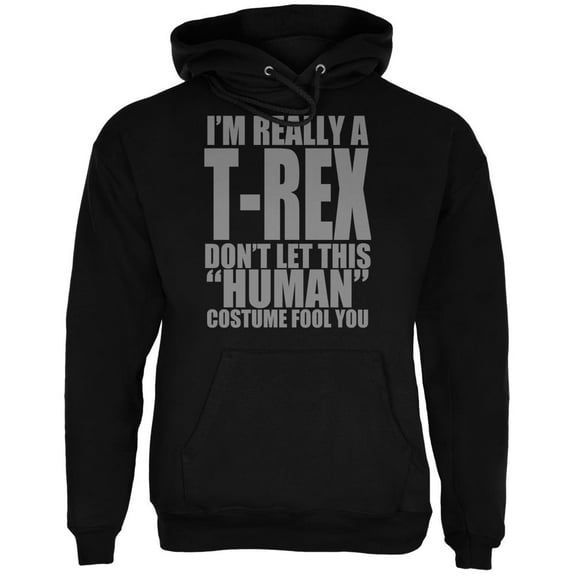 Halloween Human T-Rex Costume Mens Hoodie Black MD