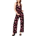 thumbnail image 1 of INC Womens Tie Front Jumpsuit, Negro, X-Large, 1 of 2