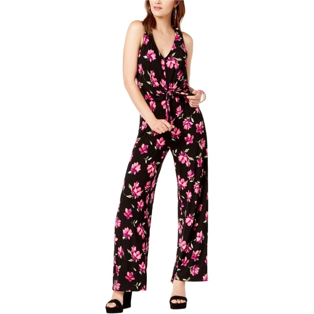 INC Womens Tie Front Jumpsuit, Negro, X-Large