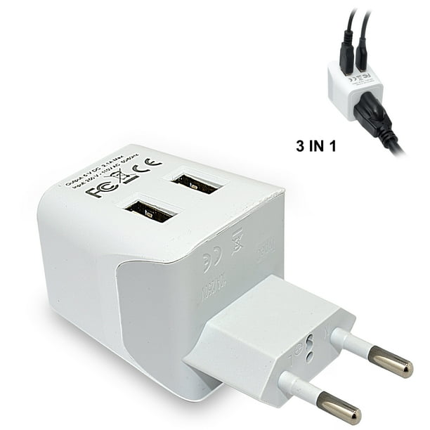 Ceptics CTU9C Continental European Travel Adapter Plug Type C Dual