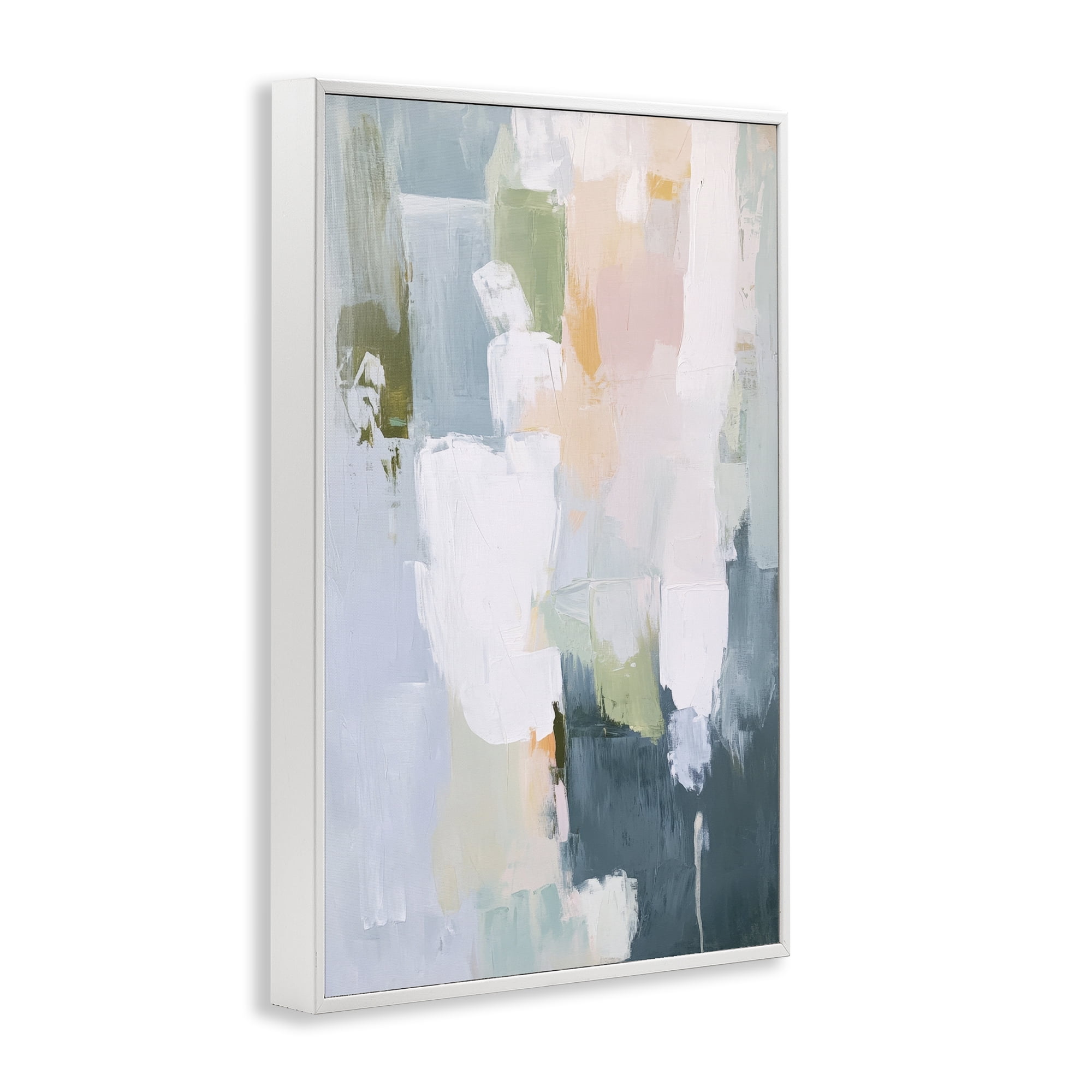 Stupell Industries Abstract Pastel Brushstroke Composition White Framed Giclee Art, design by Petal Prints Design