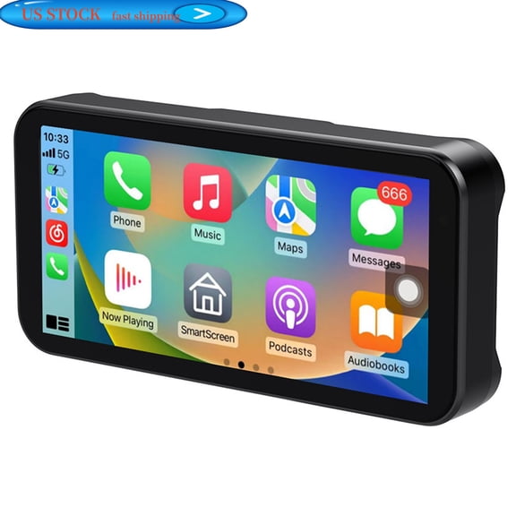 FENGXIH Motorcycle GPS Navigation with Wireless CarPlay & Android Auto, 6.25" IPS Touchscreen, IP67 Waterproof, Light Sensor, 6-30V Wide Voltage