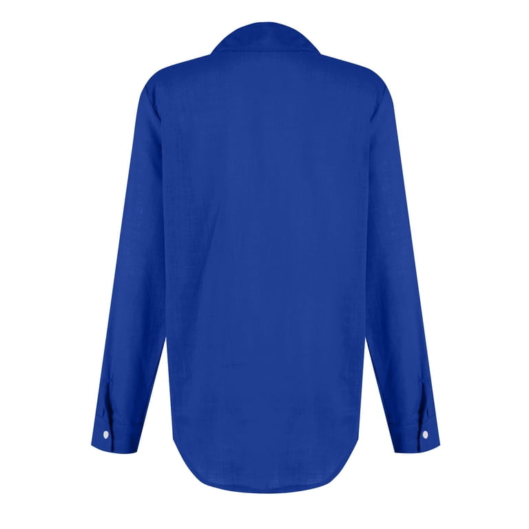 Jzuxvd Womens Button Down Shirts Gauze Cotton Dress Shirt Long