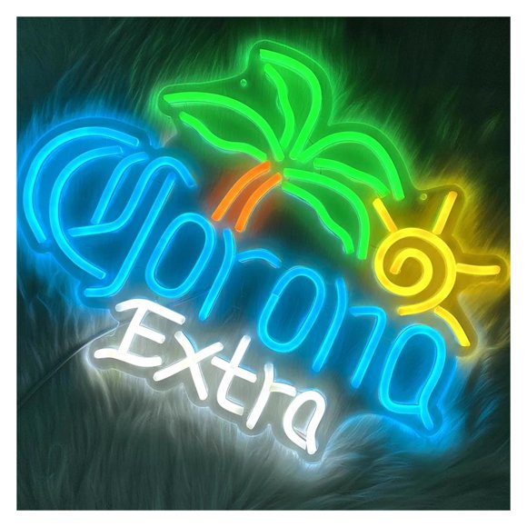 Palm Tree Corona Extra Beer Neon Sign For Home Pub Store Party Club Bistro Light Up Bar Neon Signs For Wall Decor 32cm41.9cm
