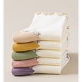 thumbnail image 6 of 4 Pairs Mid-Crew Ruffle Trim Socks with Contrast Toe Heel and Cat Embroidery Design, 4 PK-Yellow, 6 of 6
