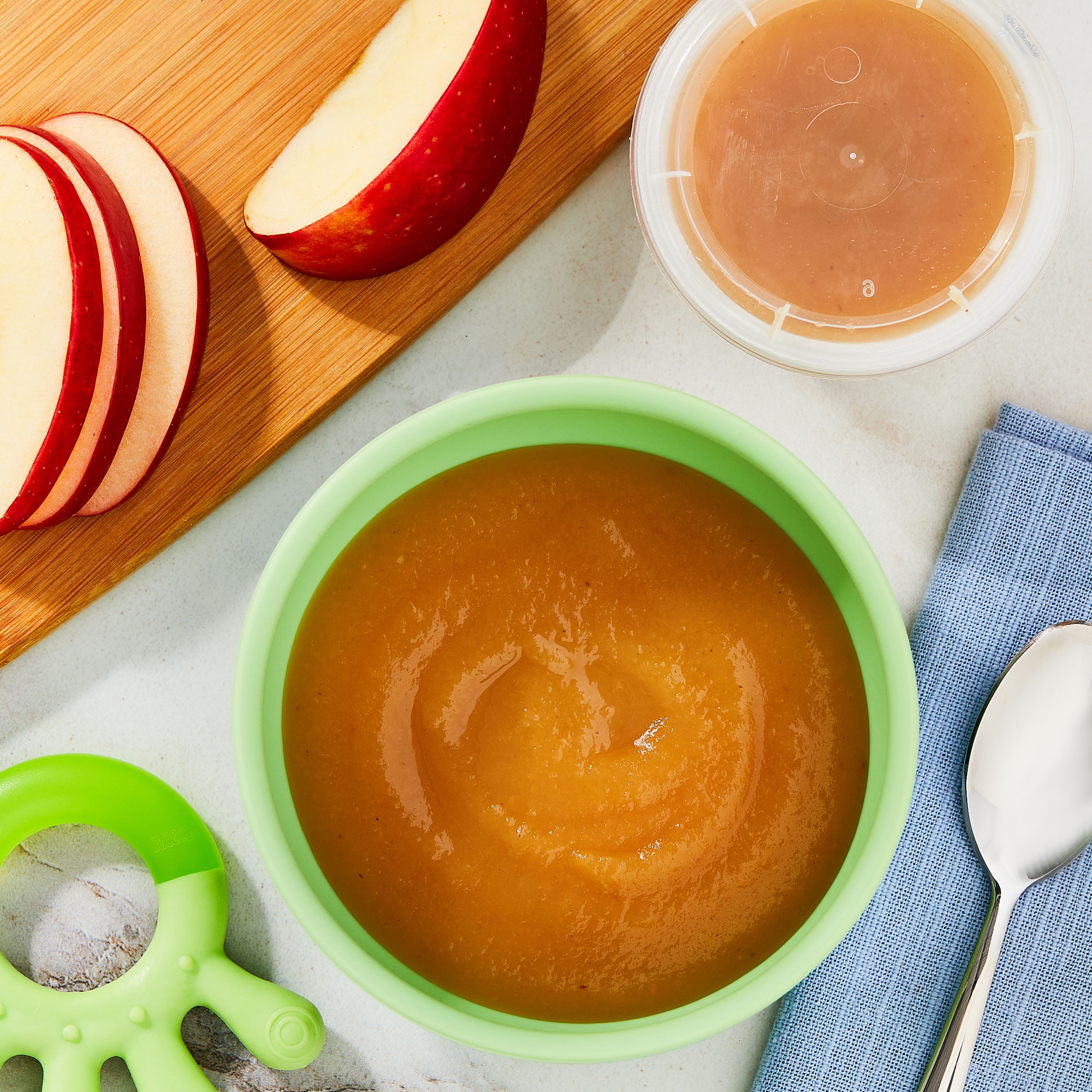 (12 pack) Parent's Choice Stage 1 Baby Food Apple Puree, 4 oz Cups, 2 Pack