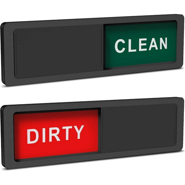 DEBGFS Premium Clean Dirty Dishwasher Magnet Sign, New Large Slide Dishwasher Indicator with Strong Sticky Tab,Black