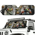 thumbnail image 2 of Jeiento Funny Frogs Front Windshield Sunshade Fit for Jeep Wrangler JL/JLU 2018-2024 & Jeep Gladiator JT 2020-2024 Foldable Window Shade Sun Visor Protector Blocks UV Rays, 2 of 6