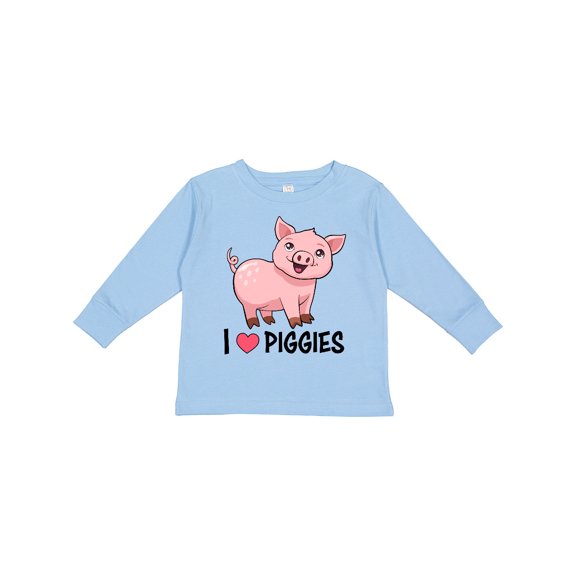 Inktastic I Love Piggies Cute Pig Boys or Girls Long Sleeve Toddler T-Shirt