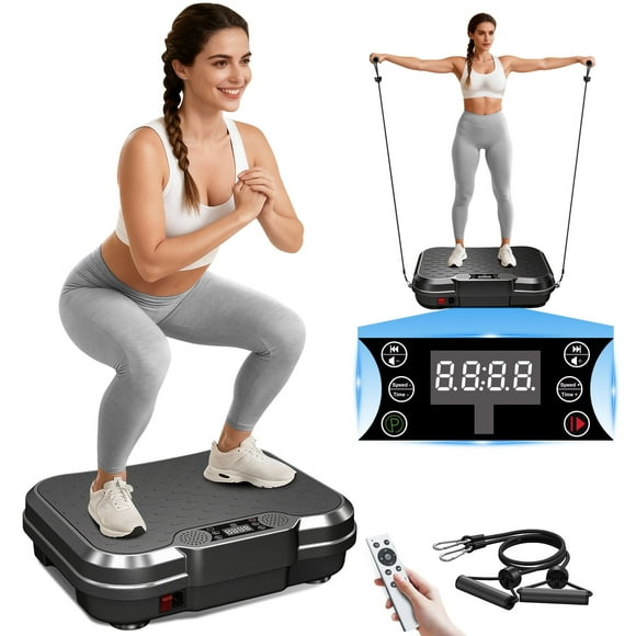 Tomile Vibration Plate Exercise Machine, Vibrating Platform Exercise, Body Workout Vibration Platform with 330lbs Capacity, Black