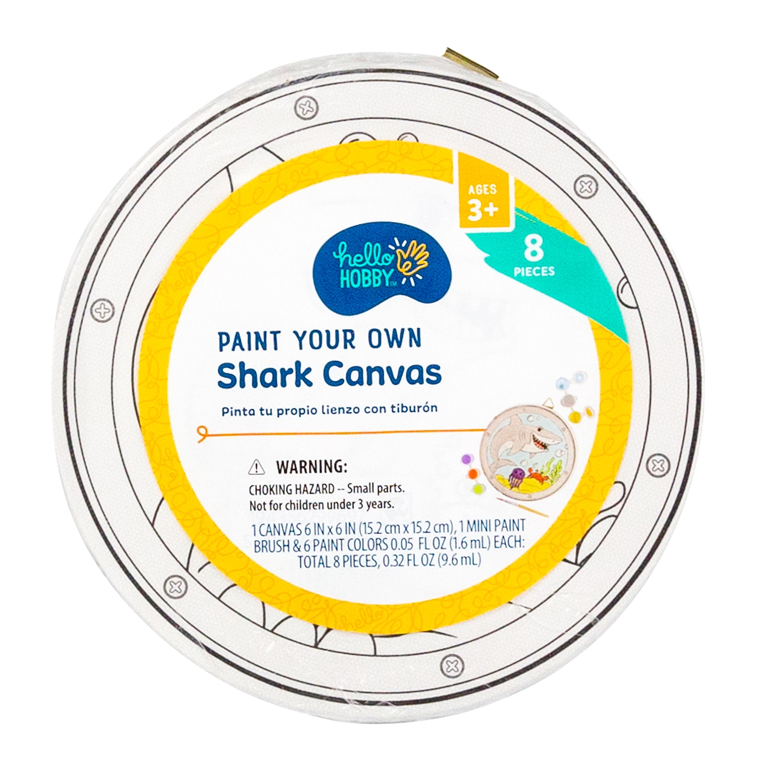 (2 pack) Hello Hobby Multicolor Paint Your Own Shark Canvas