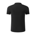 thumbnail image 6 of Mens Summer T Shirts Casual Stylish Ice Silk Solid Color Lapel Seamless Breathable Laminated Fabric Drying Short Sleeved Summer Beach Shirt - Black∣2XL, 6 of 6