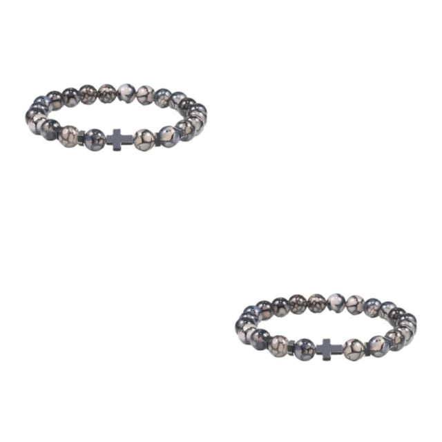 Qarigey Hombres Pulseras de cuentas de piedra natural turquesa Mujeres resistentes al desgaste Joyas de yoga Brazaletes de tigre para Type10 NO10