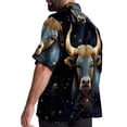thumbnail image 3 of Taurus Constellation Men's Printed Button Down Short Sleeve Casual Summer Beach Shirt - Unisex, 3 of 6