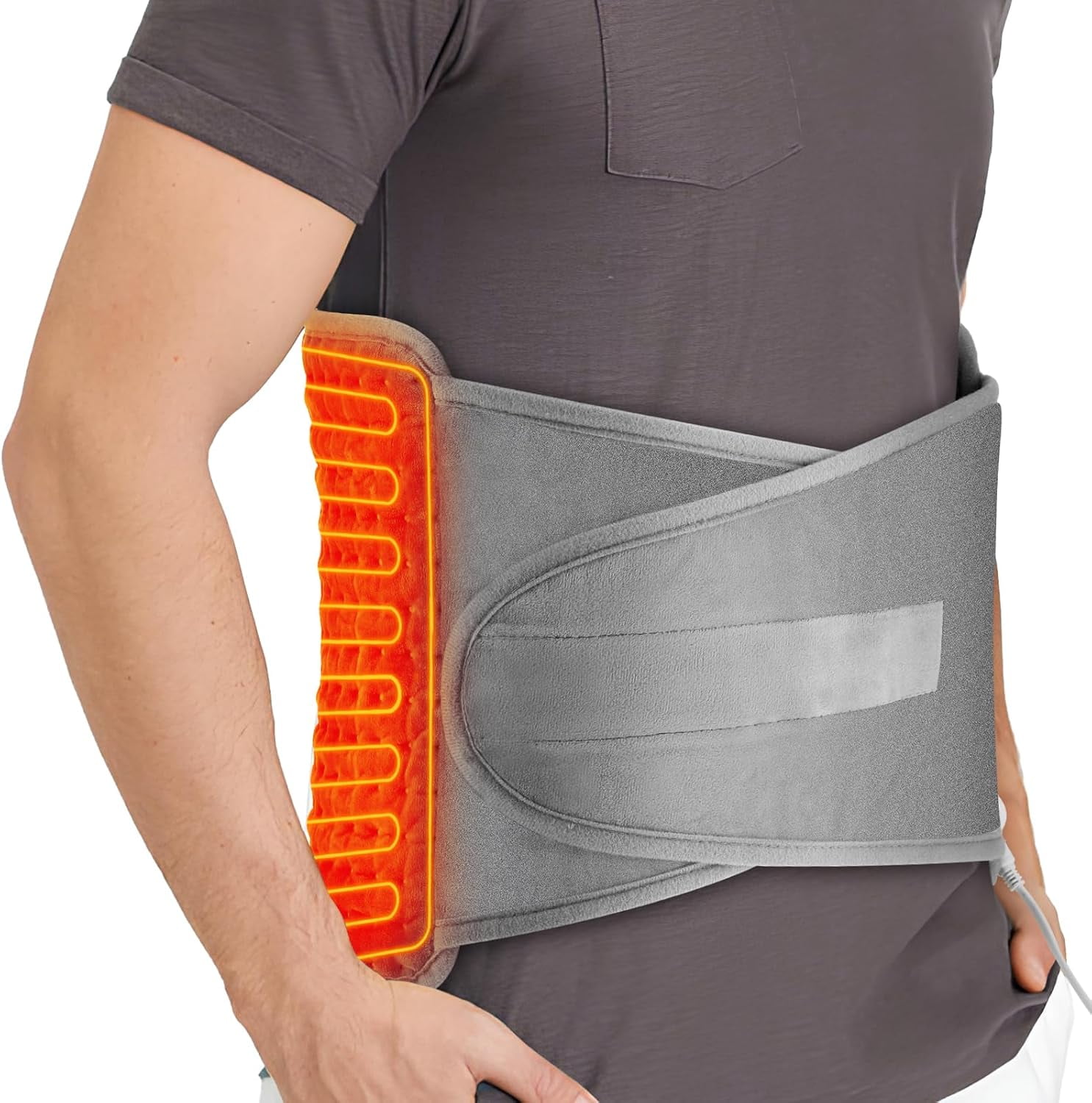 Heating Pad for Back,  Electric Wrap Around Heating Pad for Period Cramps Lower Back Neck, Machine Washable Heat Pad with LCD Controller, 9 Heating Levels, 4 Gears Timing,12"x50"