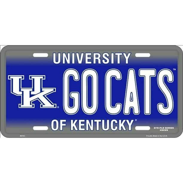 University of Kentucky Go Cats Collegiate Embossed Vanity Metal Novelty  License Plate Tag Sign - Walmart.com