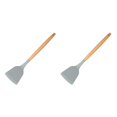 thumbnail image 2 of Kearding Utensilios de cocina de silicona Mango de Antiadherente Antióxido Reutilizable Utensilios de cocina Restaurante Herramientas de Gris Zeigen Sie als Bilder, Spachtel 2piezas, 2 of 6