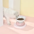 thumbnail image 6 of Fairela Elevated Ceramic Food and Water Bowl for Cats, Pink Cute Ear Design, 6 of 9