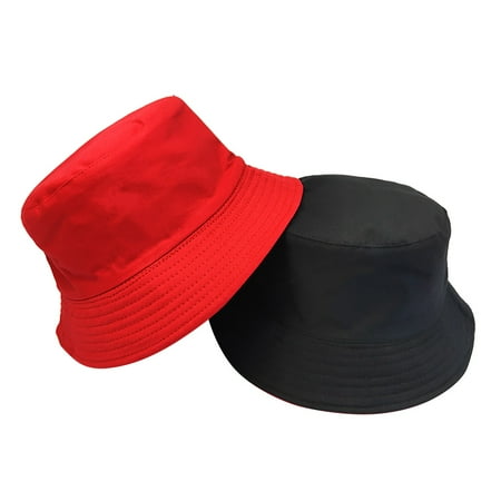 WGRFFH Unisex Cotton Packable Bucket Hat Sun Hat Plain Colors for Men Women Sun Hat for Beach Golf Fishing - Fun Outdoor Vacation Boonie for Men and Women Double Wearing Fisherman Hat Male Korean Ver